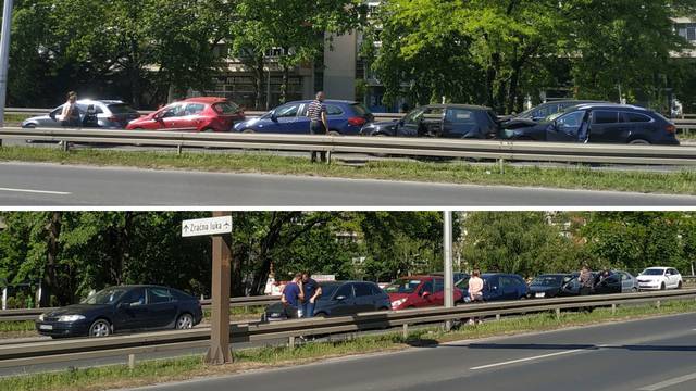 Na Slavonskoj aveniji pet auta se 'naslagalo' jedan na drugi