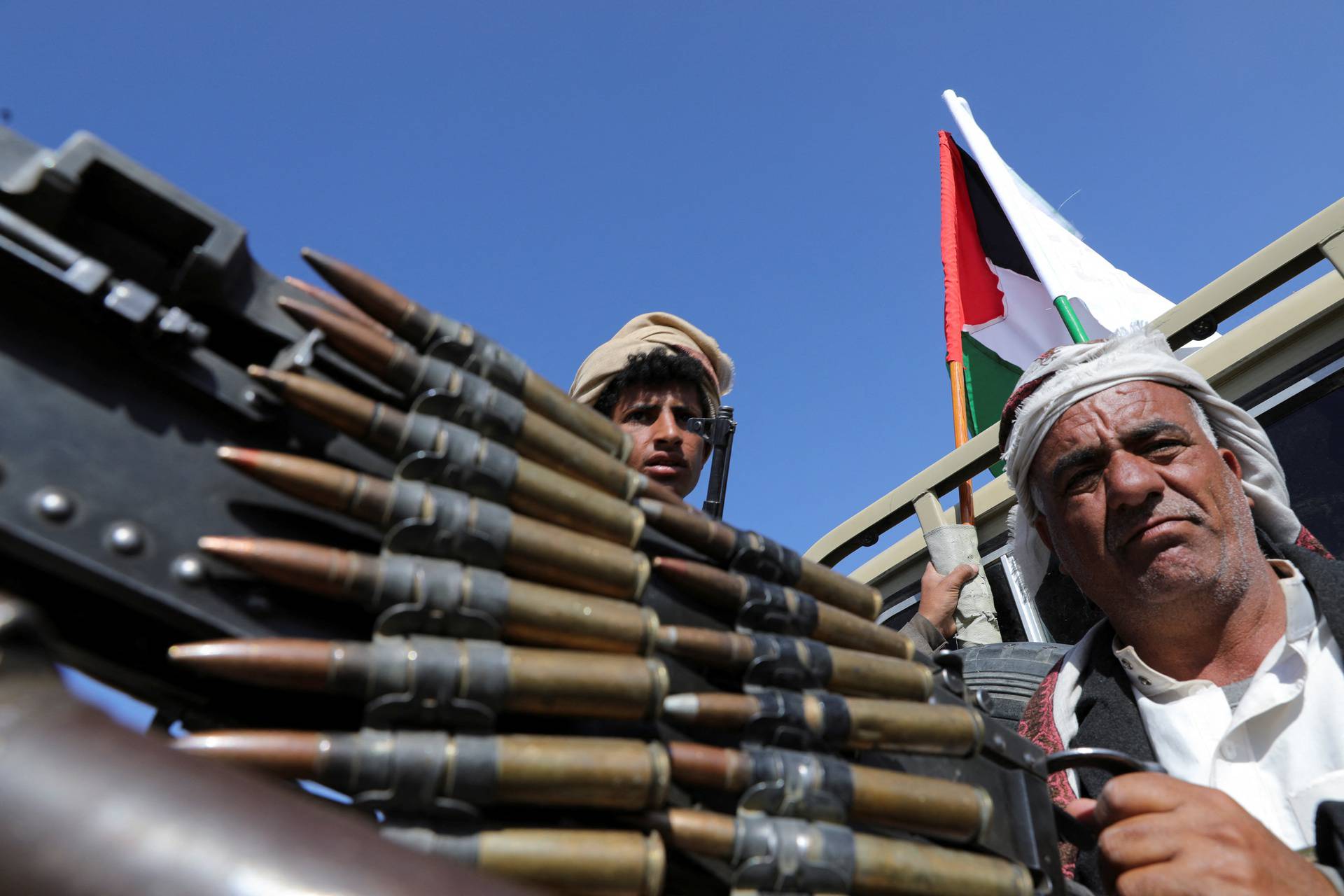 Houthi tribesmen parade to show defiance after U.S. and U.K. air strikes on Houthi positions, near Sanaa