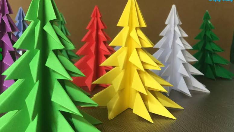 Zabavite se s mališanima pa ukrasite dom božićnim drvcima od papira, lako ih je napraviti