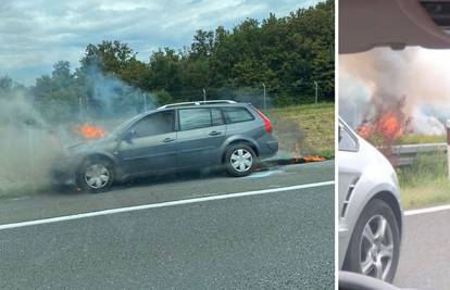 VIDEO Buktinja na A1 kod Donje Zdenčine: Zbog požara na autu zatvorili autocestu prema moru