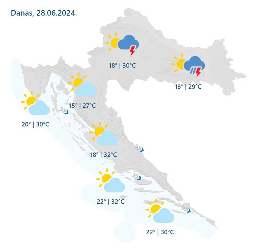 Za vikend temperature do 32 °C, s novim tjednom opet kiša: Meteoalarm zbog bure na jugu