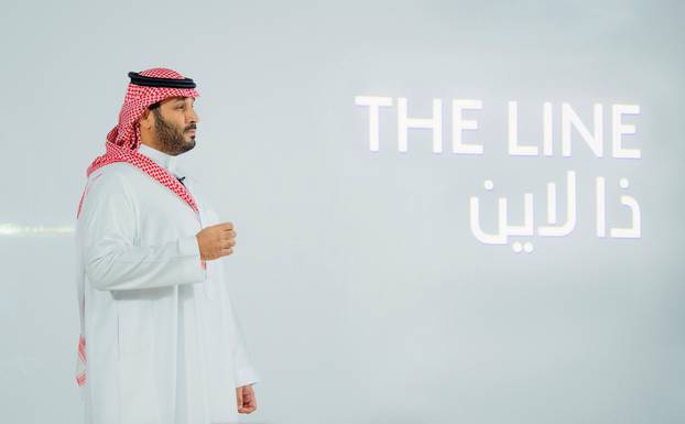 FILE PHOTO: Saudi Crown Prince Mohammed Bin Salman announces a zero-carbon city called "The Line" to be built at NEOM in northwestern Saudi Arabia