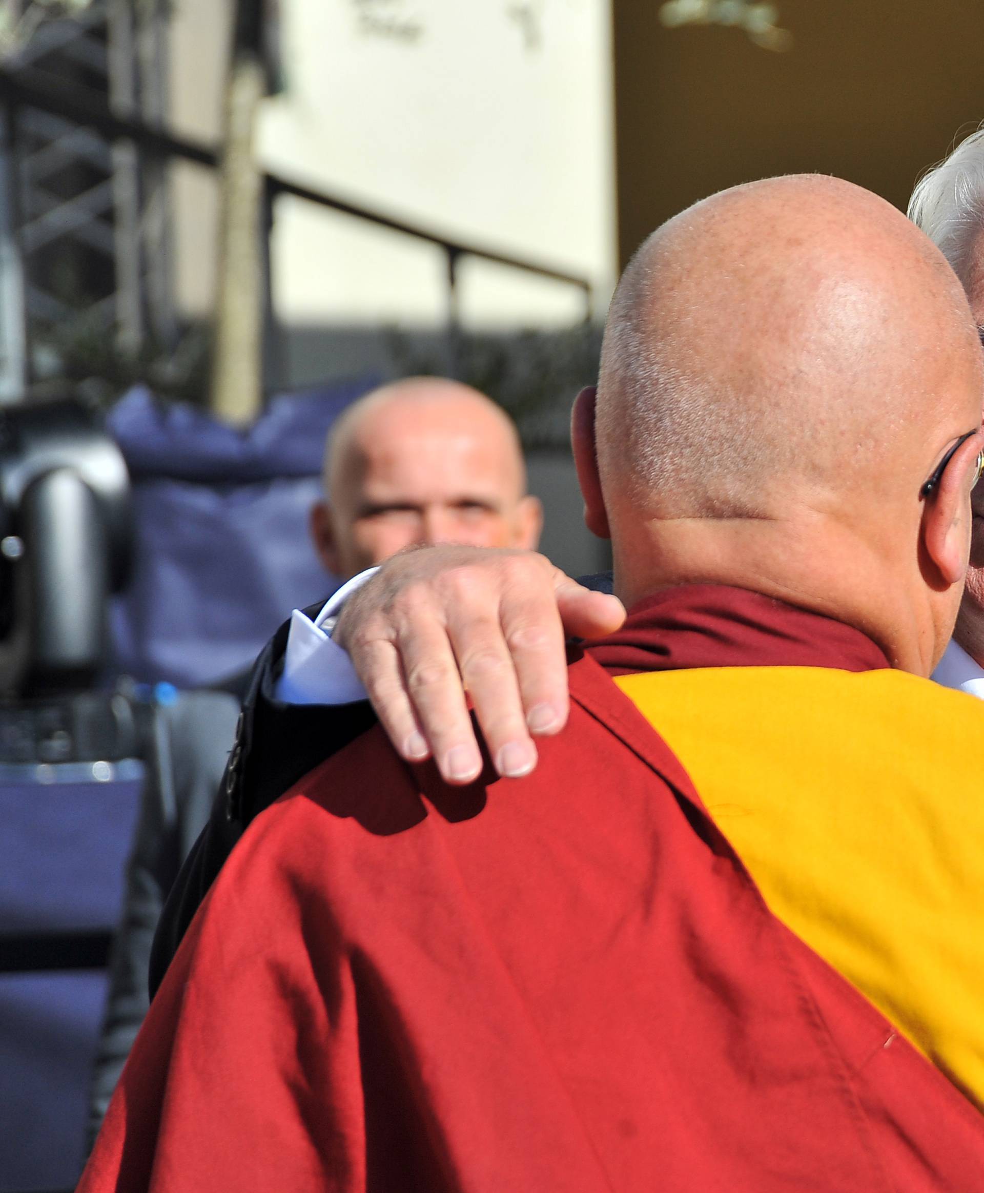 Pisa, The Dalai Lama (accompanied by Richard Gere) meets the public and the schools