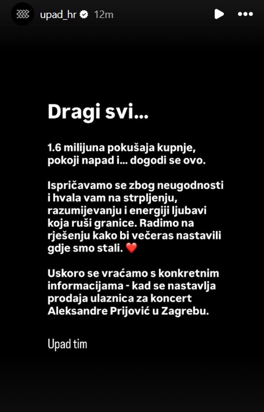 Svi žele na novi koncert Aleksandre Prijović: Više od 1,6 milijuna pokušaja kupnje karti