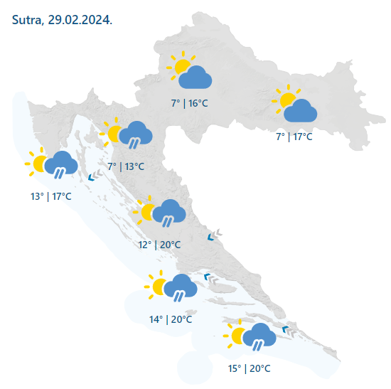Na Jadranu bura pa opet okreće na jugo: Temperature idu do 18 °C, u Dalmaciji će biti još toplije