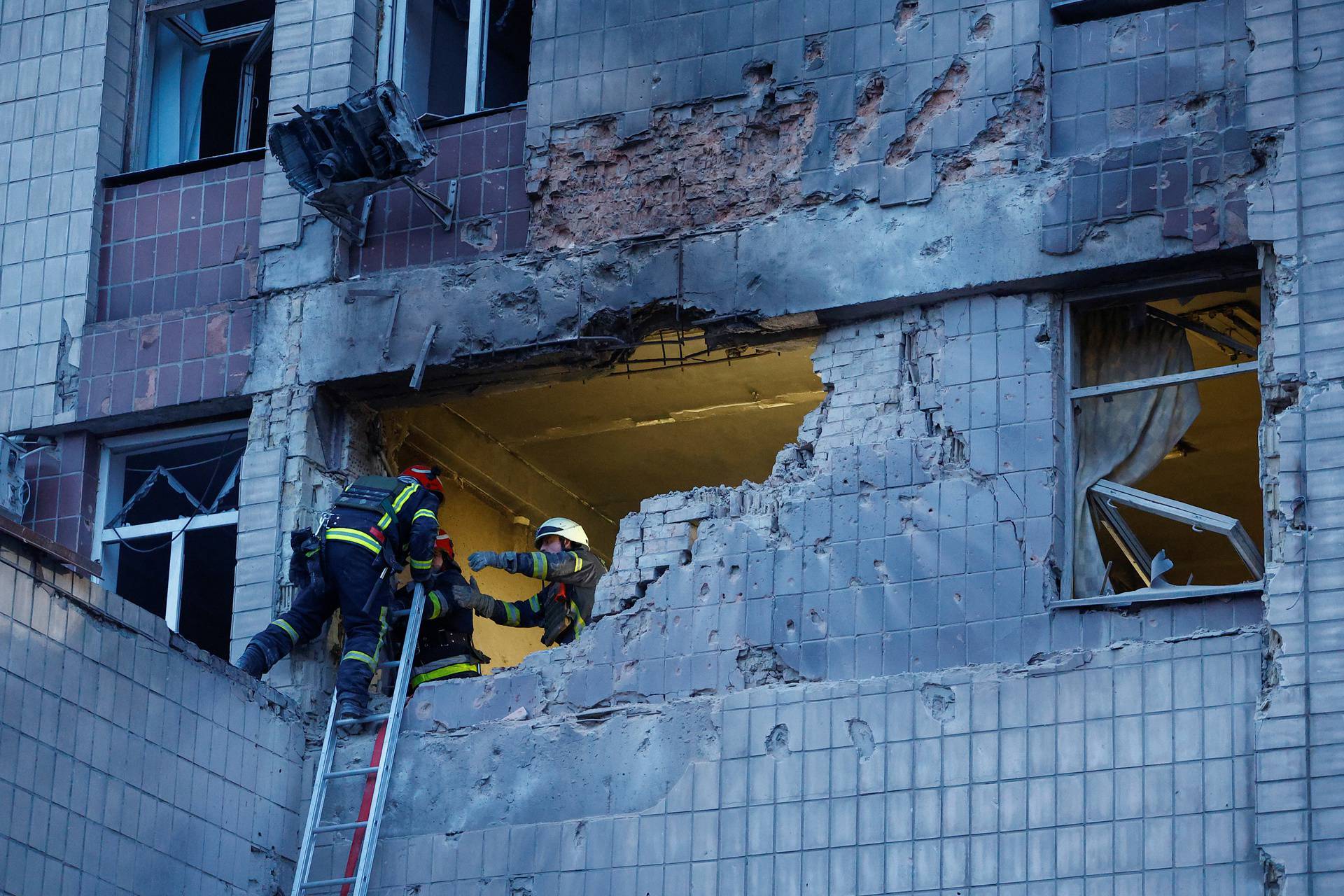 Aftermath of a Russian drone attack in Kyiv