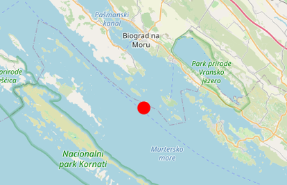 Potres magnitude 2,4 zabilježili jutros kod Biograda na Moru