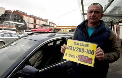 Osječki taksisti: Sad ćemo uvijek biti za kunu jeftiniji
