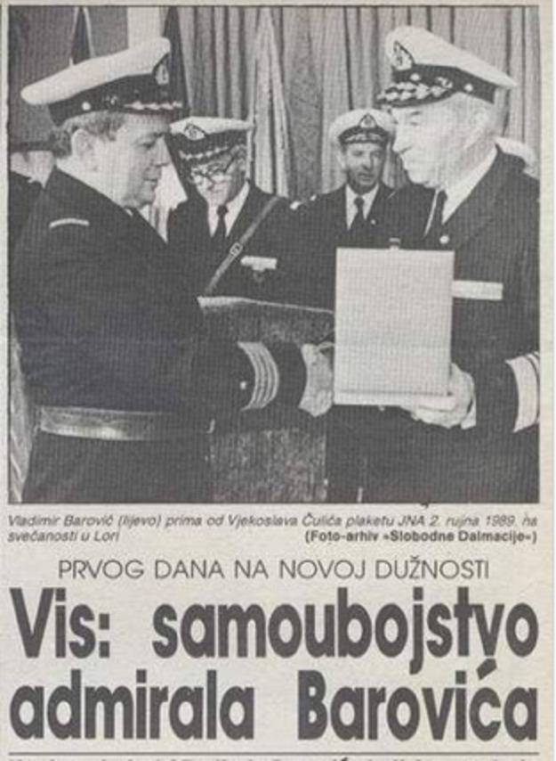 Crnogorski admiral JNA radije je pucao u sebe nego na hrvatske gradove u srbočetničkoj agresiji