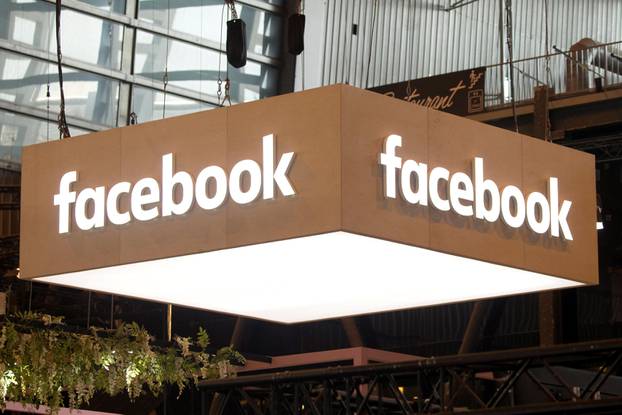 FILE PHOTO: The logo of Facebook is pictured during the Viva Tech start-up and technology summit in Paris