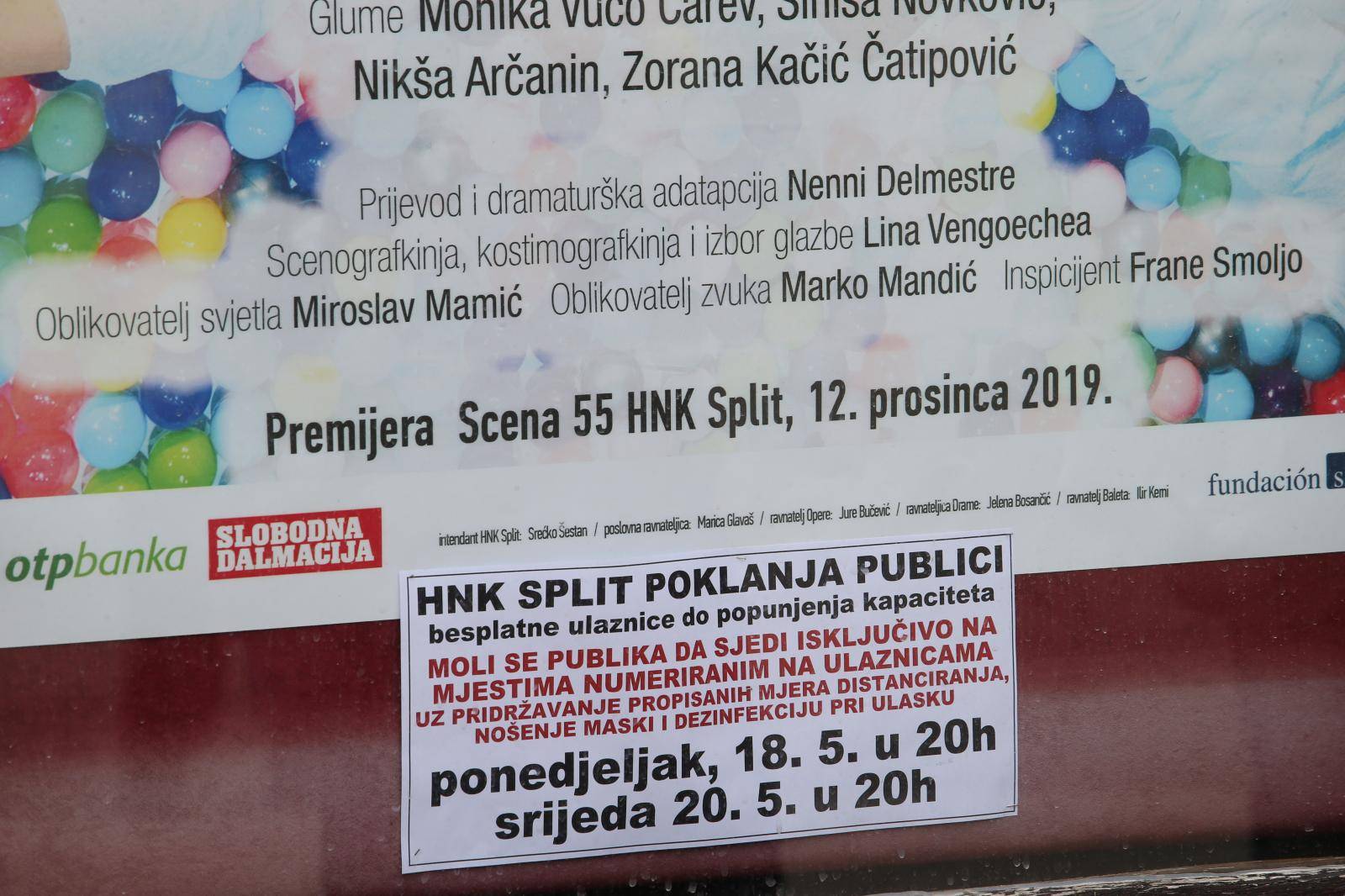 Počinje odigravanje predstava u Hrvatskoj sukladno mjerama