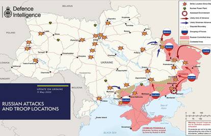 FOTO Britanci objavili novu kartu ruskih napada, Ukrajinci polako napreduju s obranom