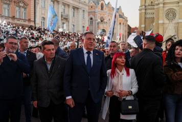 Serbian Progressive Party (SNS) candidate for Prime Minister Aleksandar Vucic attends a pre-election rally in Novi Sad
