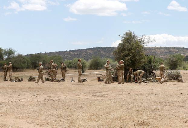 FILE PHOTO: Soldiers are seen during a training session under the British Army Training Unit Kenya at a camp in Laikipia