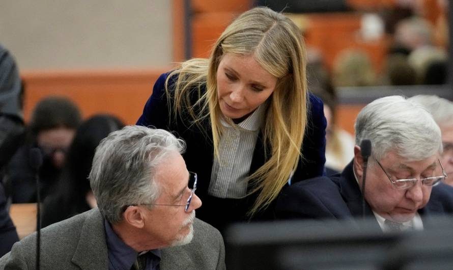 Gwyneth Paltrow speaks with retired optometrist Terry Sanderson