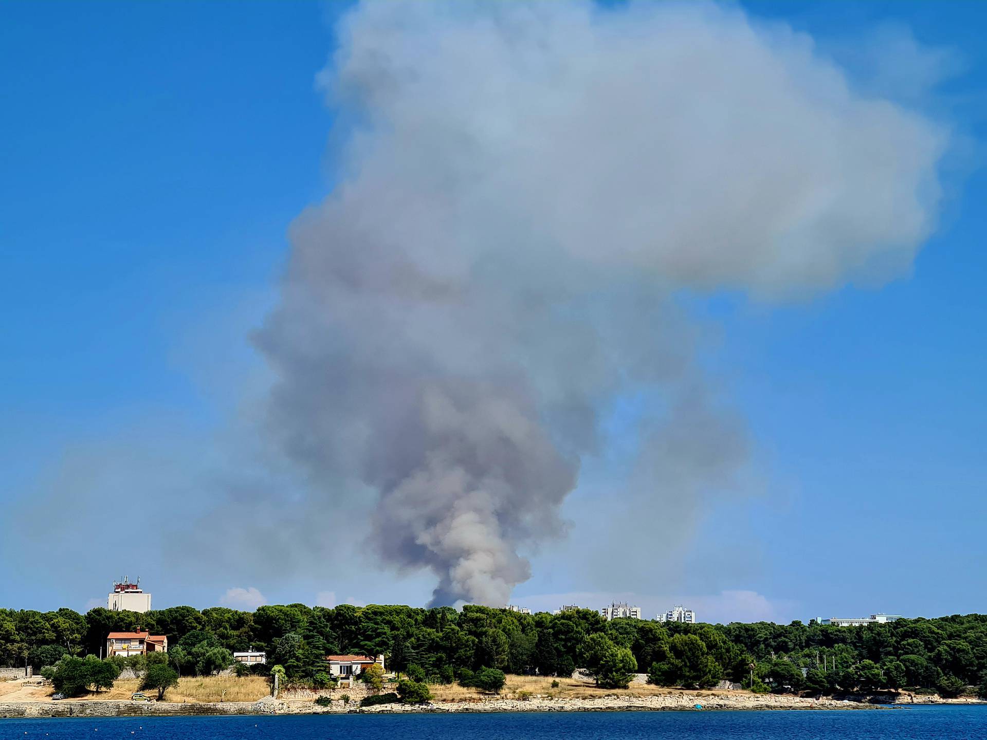 Veliki požar pored Pule zahvatio šumu, vatrogasci su na terenu