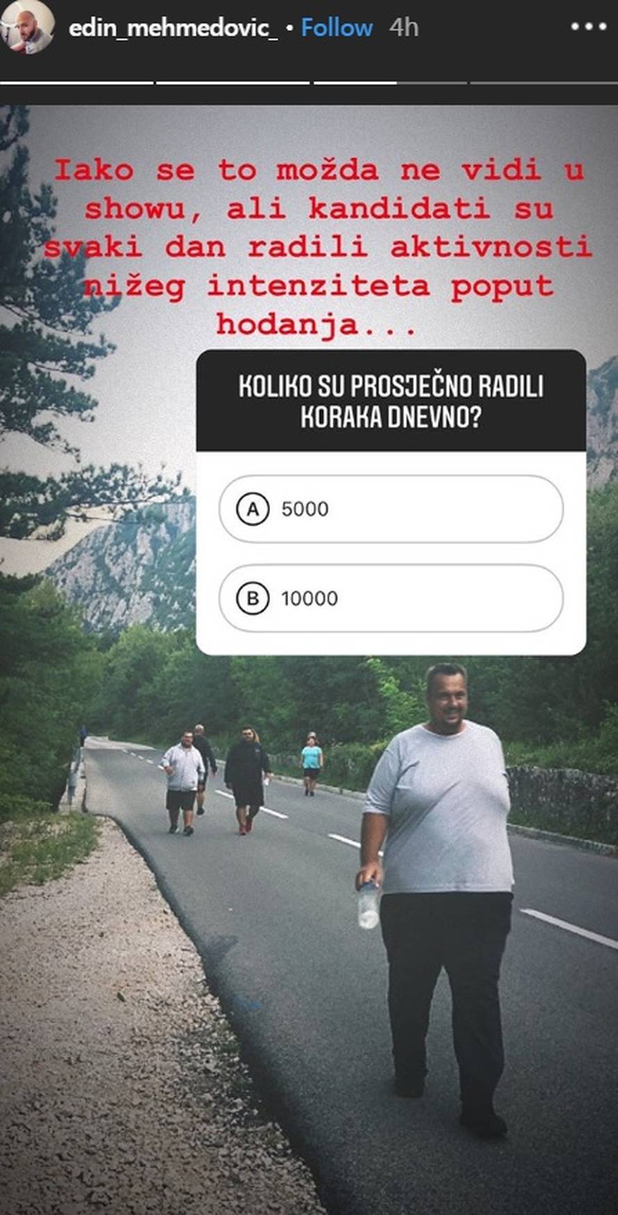 Trener Edin: 'Kandidati svaki dan šetaju po 10.000 koraka'