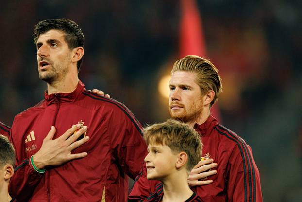 World Cup 2026 European qualification game between national teams of Belgium and North Macedonia