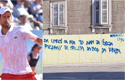 U Splitu uvredljivi grafit upućen Đokoviću:  'Da bar umreš od nje'