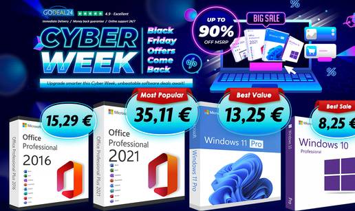 MS Office i Windows 11 s doživotnim licencama od samo 10€ na Godeal24 Cyber Week