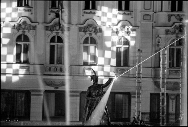 Zagreb: Svečano otkrivanje spomenika banu Josipu Jelačiću na istoimenom trgu, 15.10.1990.