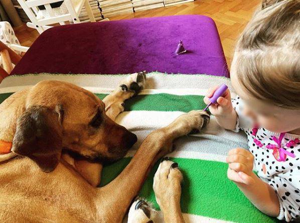 'Salon na vrhuncu': Kći Jelene Veljače psu je nalakirala nokte