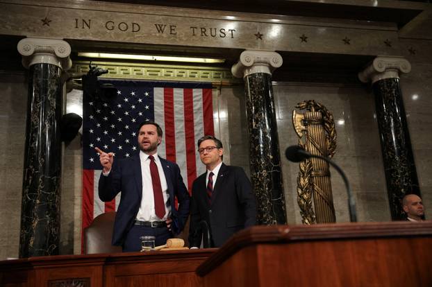 U.S. President Trump delivers a speech to a joint session of Congress