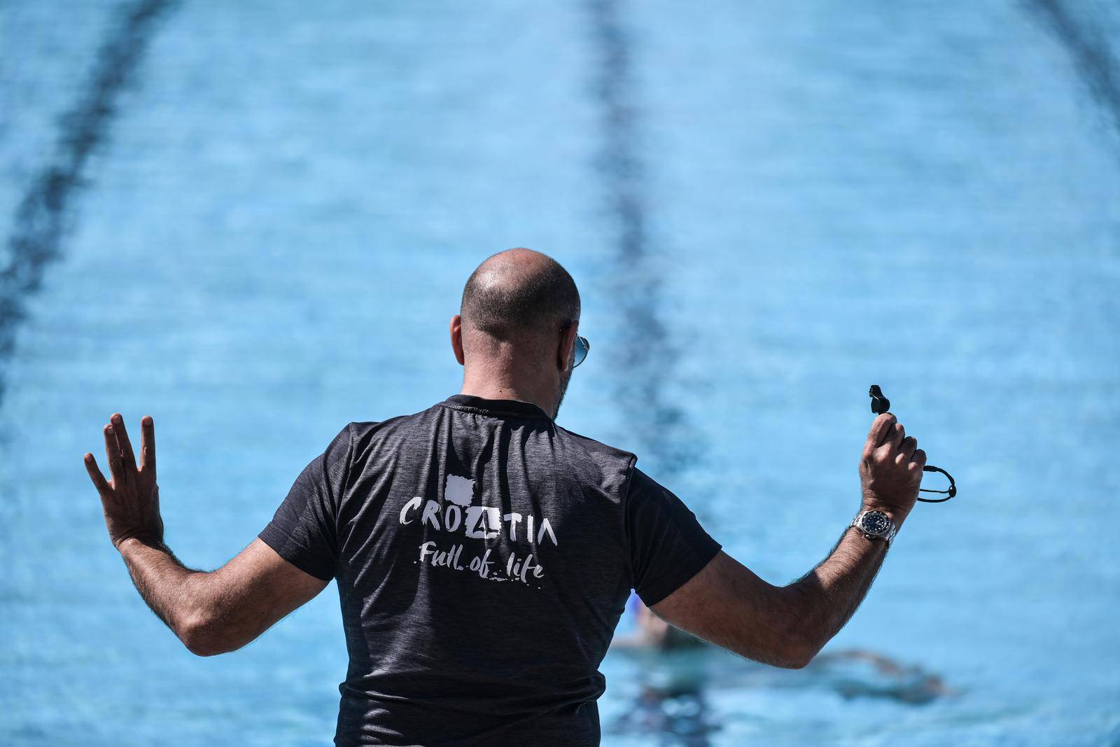 Hrvatska vaterpolo reprezentacija na treningu prije odlaska na svjetsko prvenstvo u Mađarsku