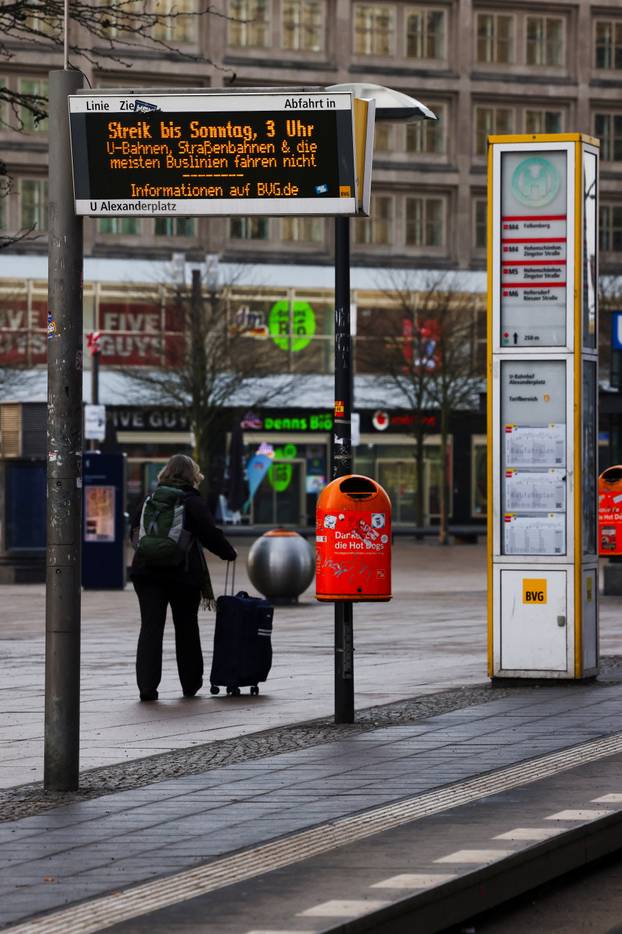 Trade union Verdi calls for a nationwide warning strike for higher wages and better working conditions, in Berlin
