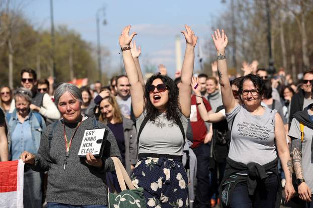 'Let's all be the same' protest in Budapest