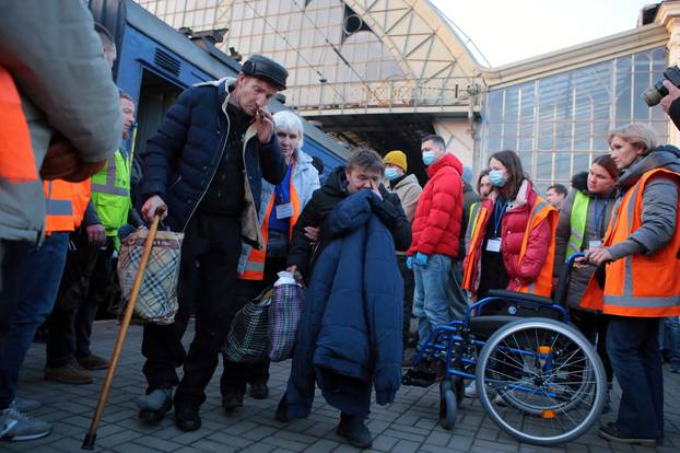 Evacuation train from Kramatorsk, arrives in Lviv