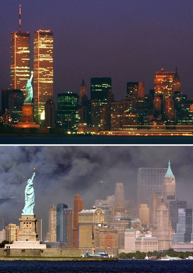 New Yorker Skyline vor und nach den Terror-Anschlägen