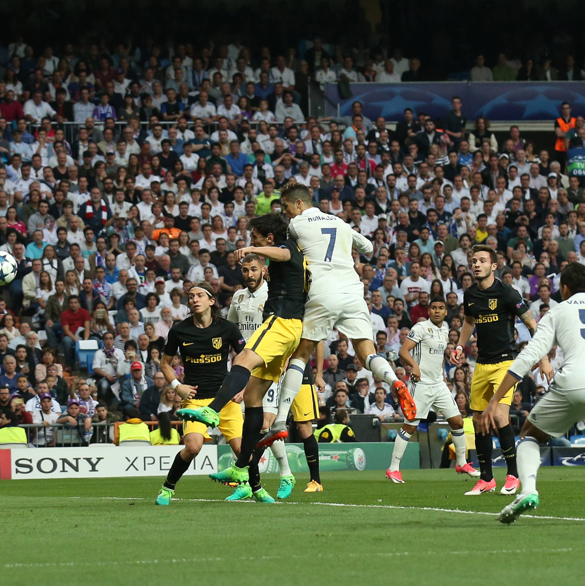 Real Madrid's Cristiano Ronaldo scores their first goal