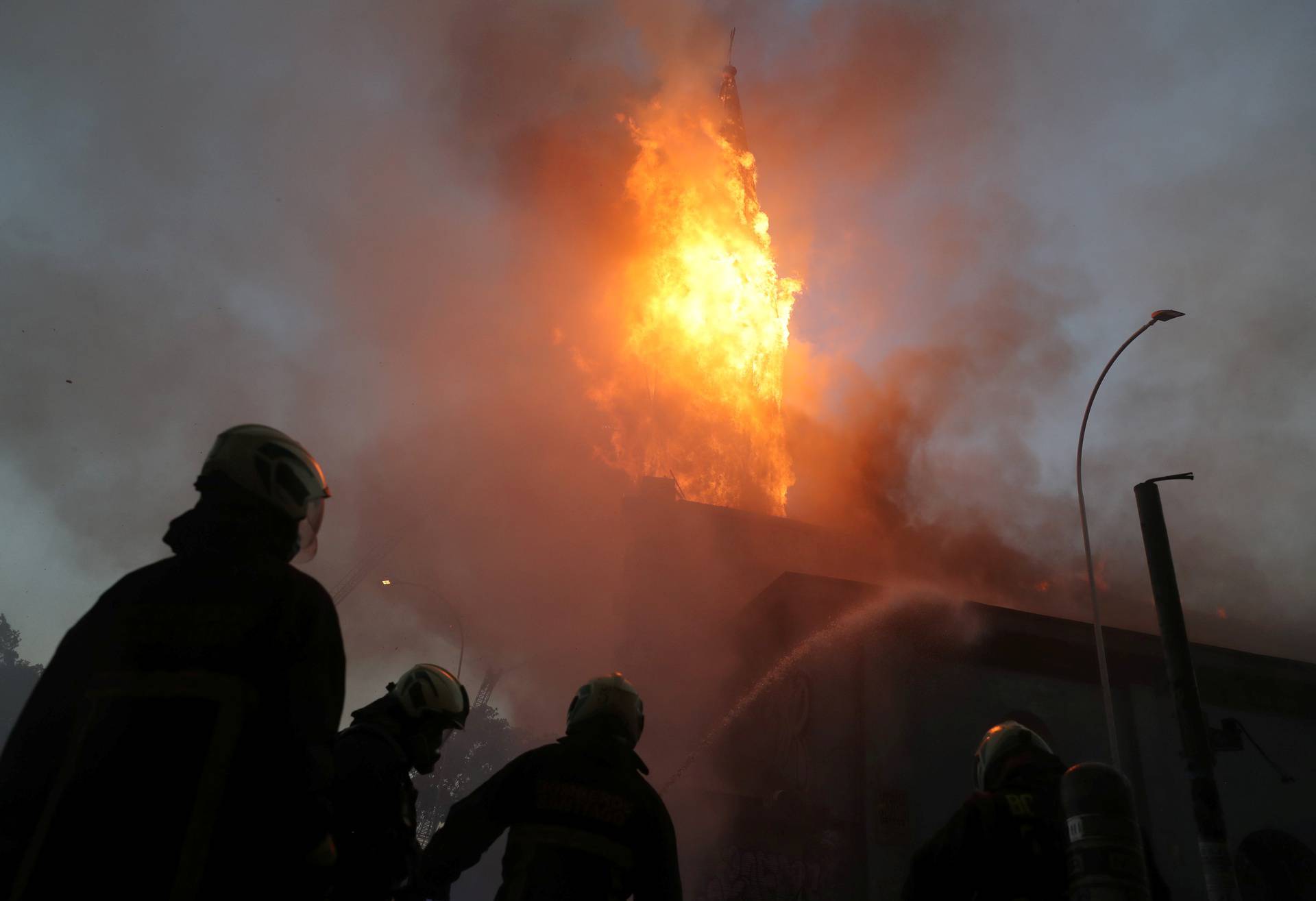 Protest against Chile's government during the one-year anniversary in Santiago of the protests and riots in 2019