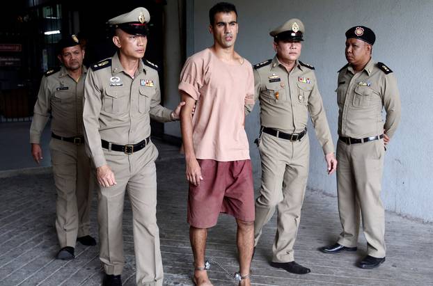 FILE PHOTO: Jailed Bahraini footballer Hakeem Al Araibi leaves Thailand