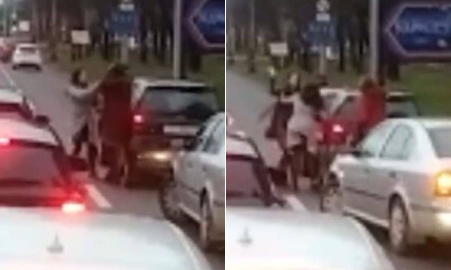 Snimka iz Zagreba: Dvije žene zaustavile promet i potukle se