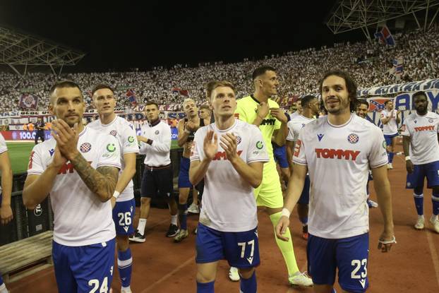 Split: Slavlje igrača Hajduka nakon pobjede protiv Dinama