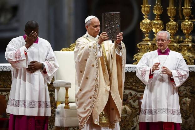Pope Leo XIV leads the Chrism Mass in St. Peter's Basilica at the Vatican
