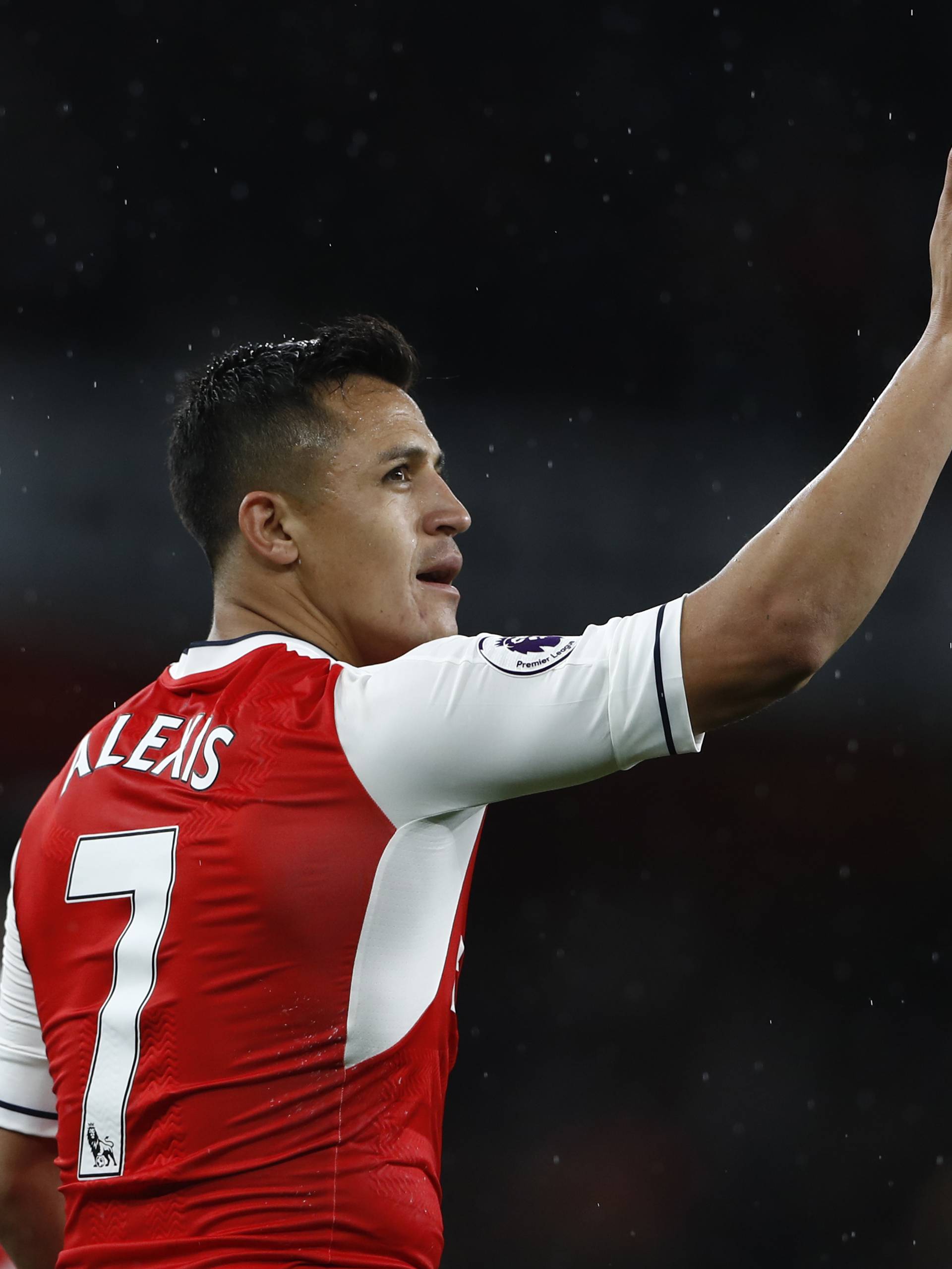 Arsenal's Alexis Sanchez celebrates scoring their first goal