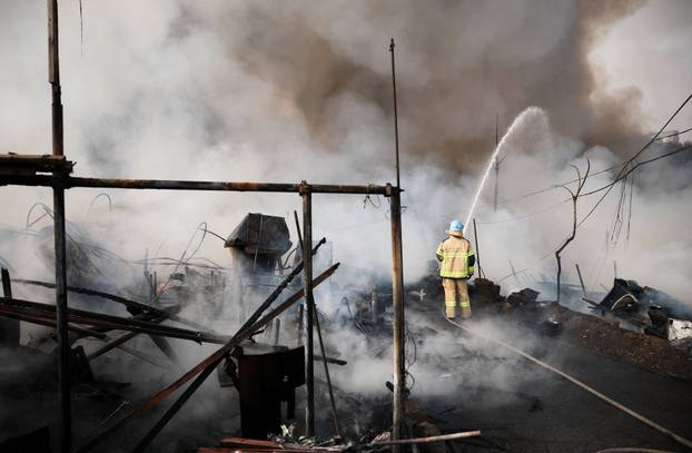 Fire at Guryong village, in Seoul
