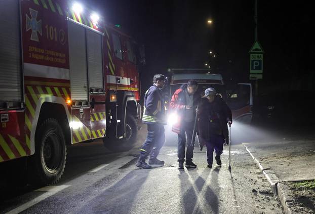 Aftermath of a Russian missile and drone attack, in Kyiv