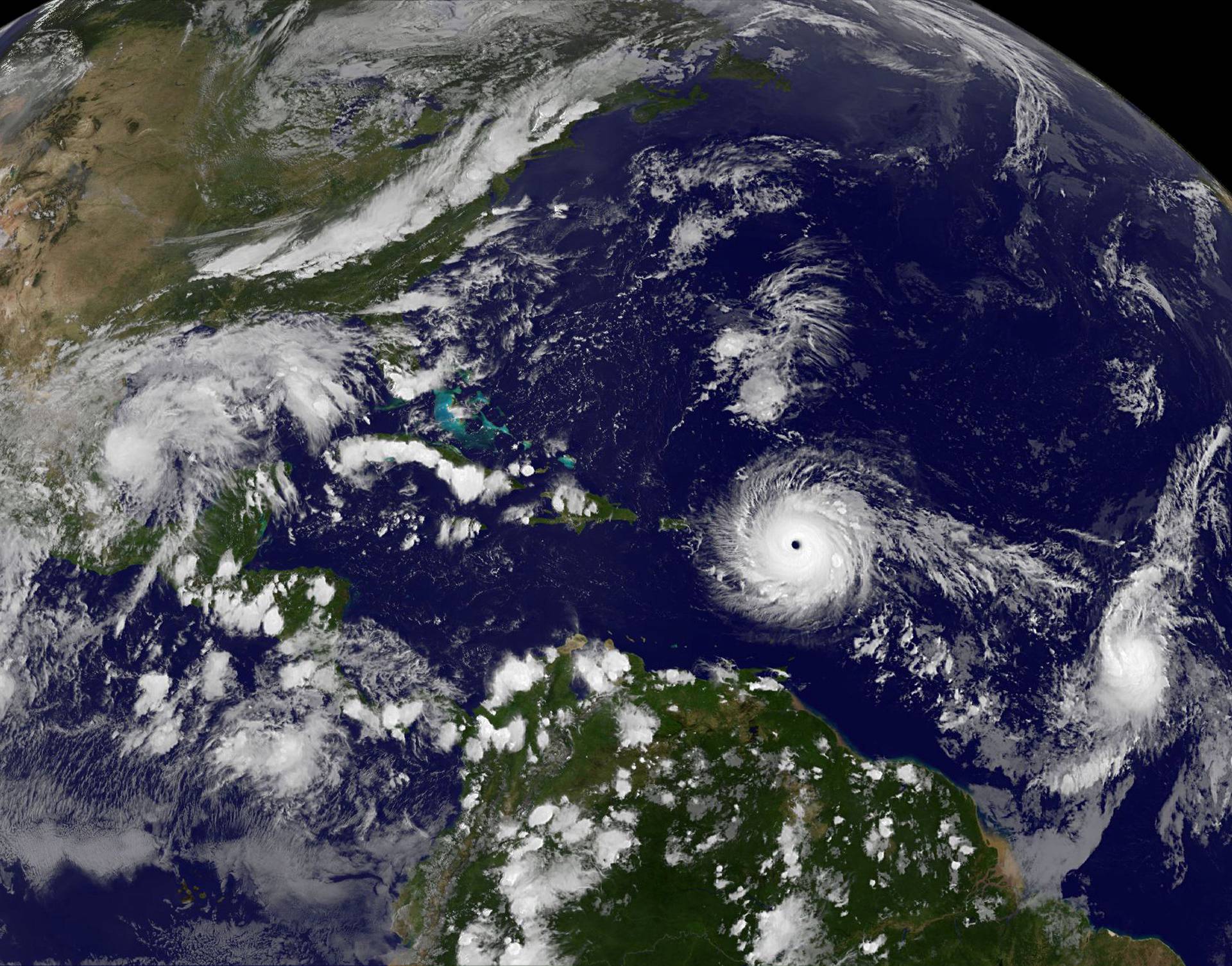 Hurricane Irma a record Category 5 storm churns across the Atlantic Ocean on a collision course with Puerto Rico and the Virgin Islands