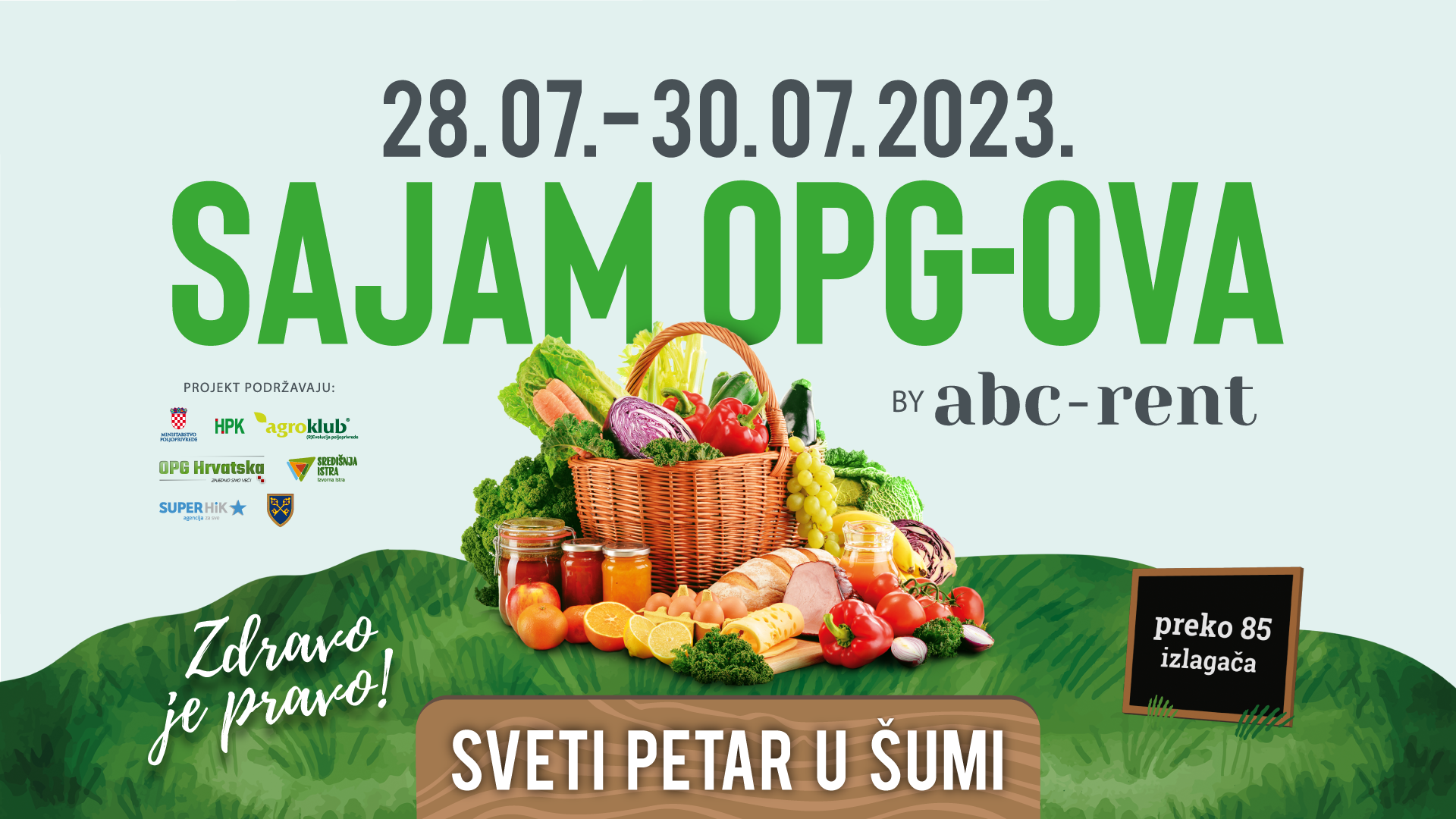 Proizvodi domaćih OPG-ova iz cijele Hrvatske u Svetom Petru u Šumi od 28-30.07.2023.