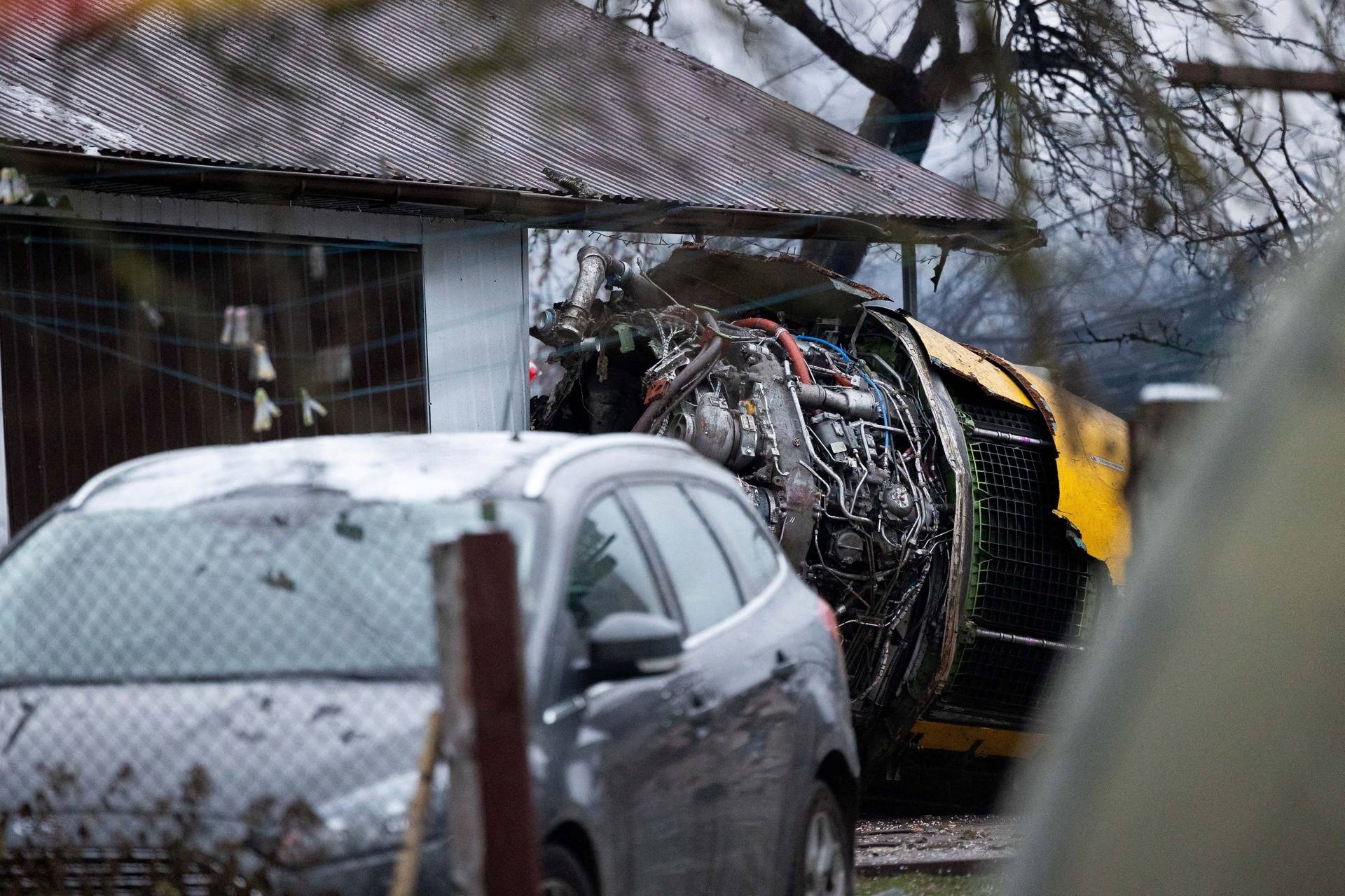 DHL cargo plane crash site near Vilnius international airport