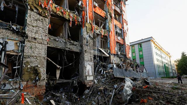 Aftermath of a Russian air strike, in Kharkiv