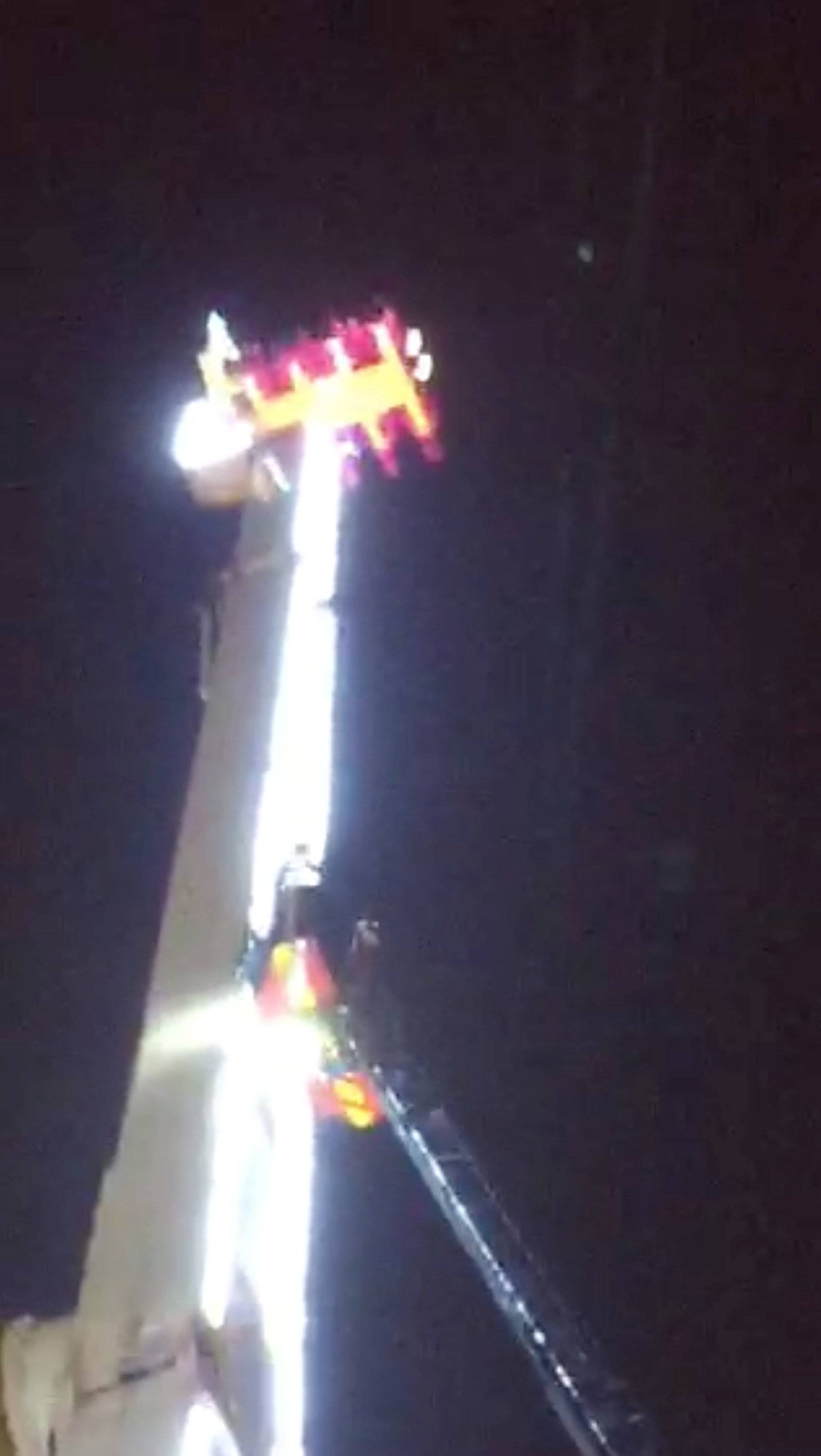 Fair ride goers are trapped on a ride in Rennes