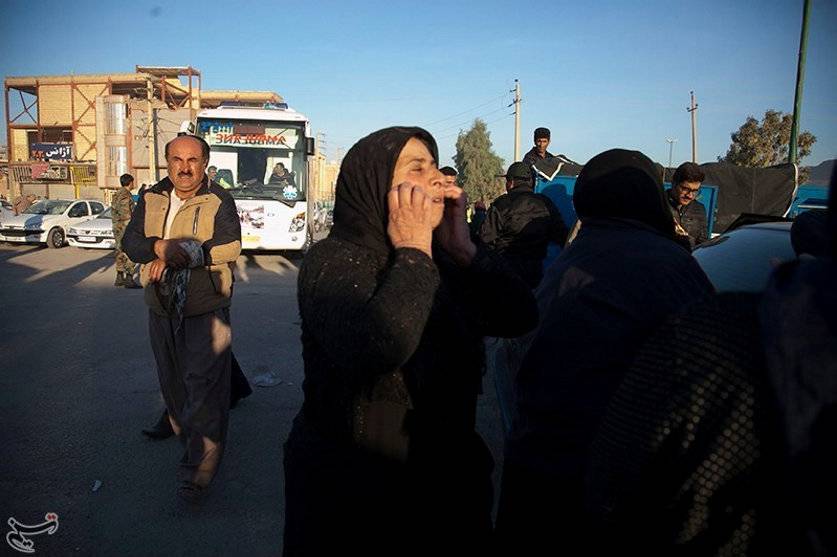 Woman reacts following an earthquake in Sarpol-e Zahab county in Kermanshah