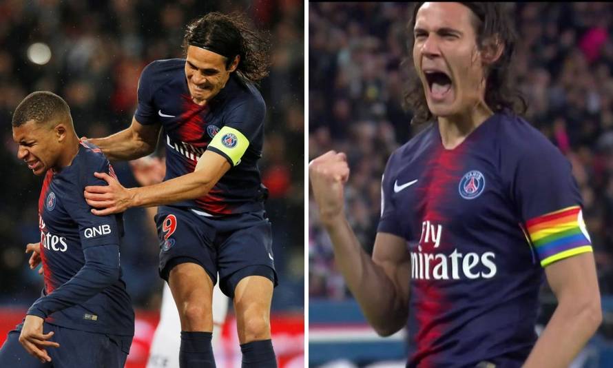 Cavani je za vrijeme utakmice skinuo traku u duginim bojama