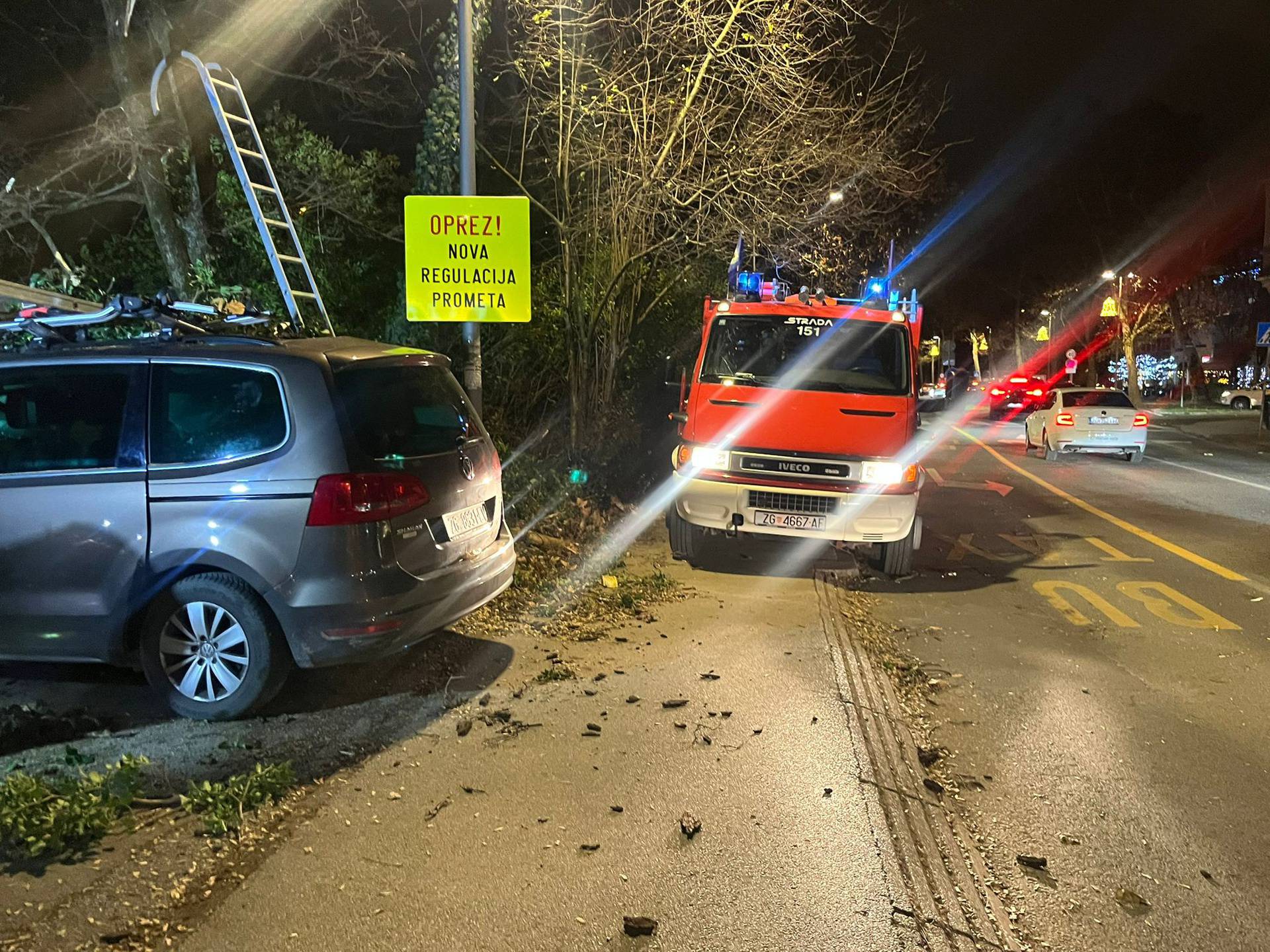 VIDEO Gorio stan i automobili na odlagalištu, a palo je i stablo od 10 metara na auto u Zagrebu