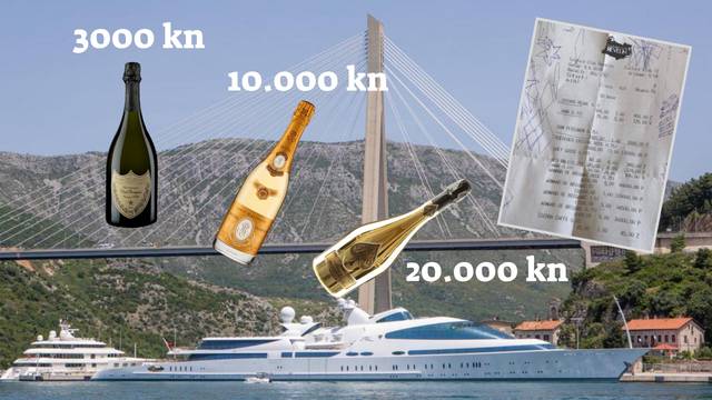 Detalji računa iz Dubrovnika: Litra šampanjca 20.000 kuna